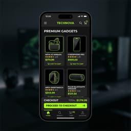 Mockup Móvil de Sitios e-commerce de alto rendimiento