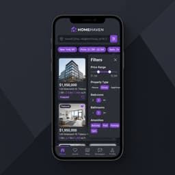 Mockup Móvil de Portales para corredores de propiedades